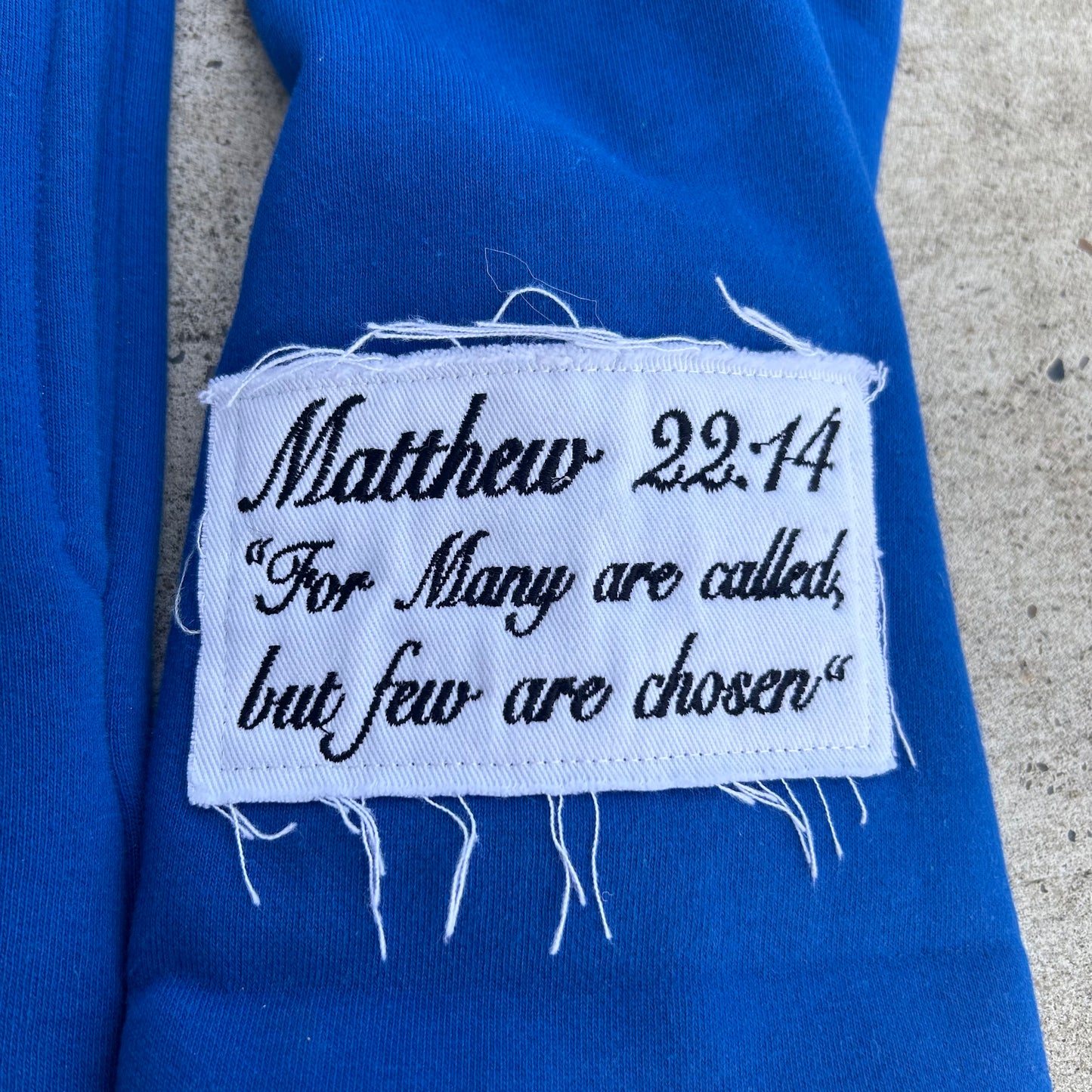 "GOD'S FAVORITE" Blue and White Hoodie