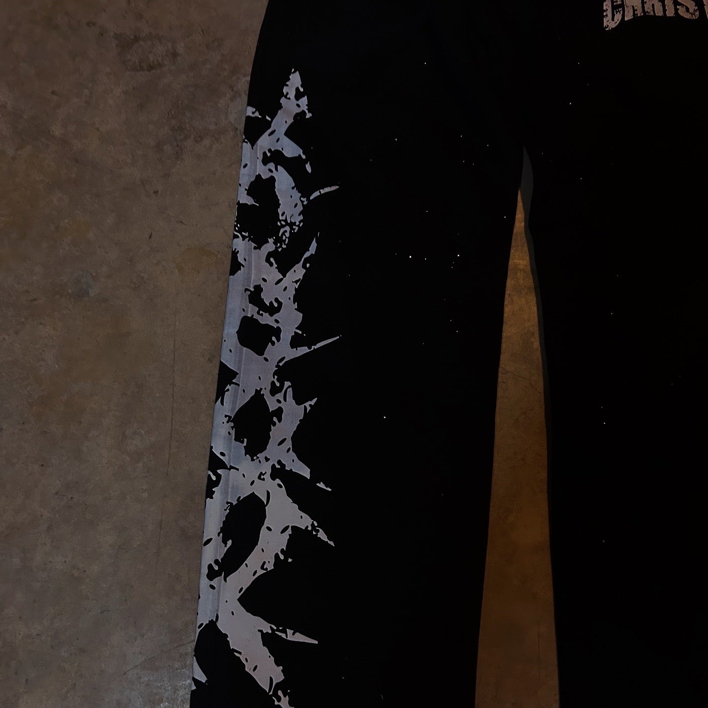 "Soldier Of Christ" Black Rhinestones Sweatpants