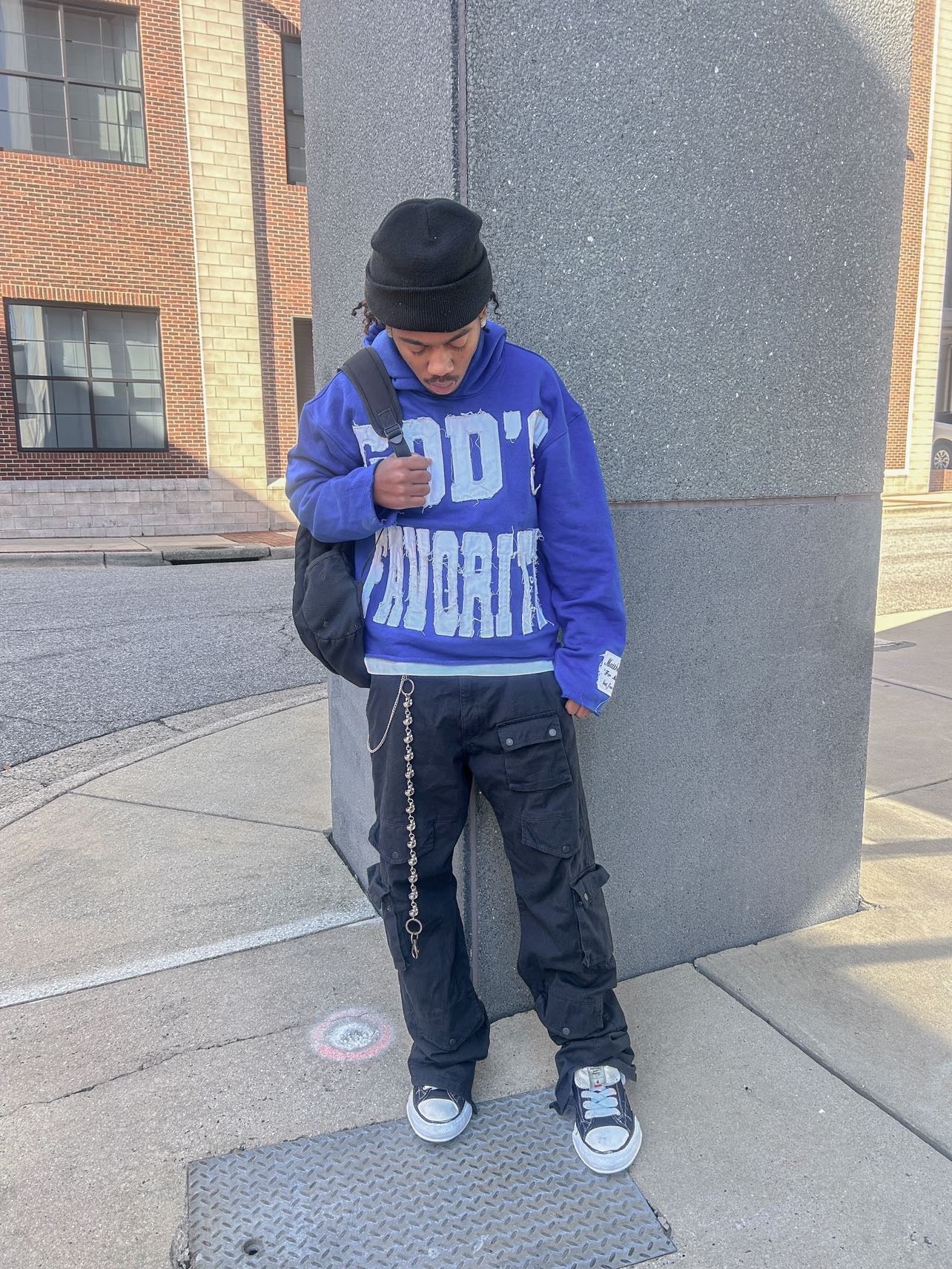 "GOD'S FAVORITE" Blue and White Hoodie