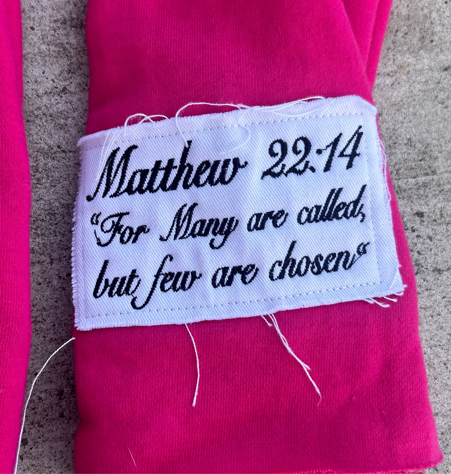 "GOD'S FAVORITE" Pink and White Hoodie